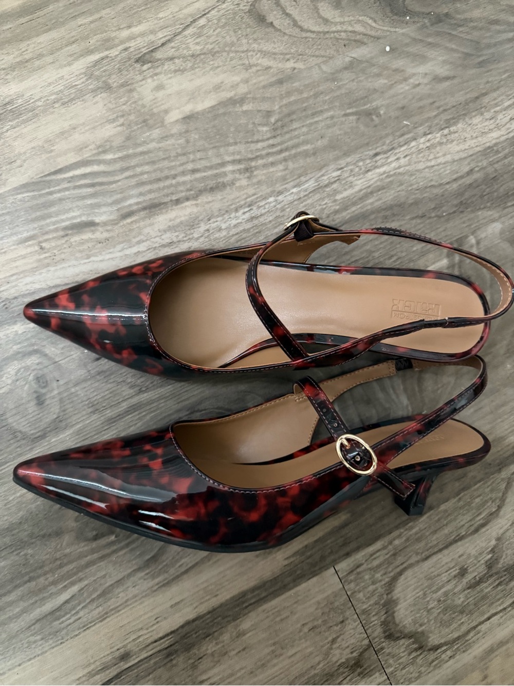 Slingback Pumps in Tortoiseshell Red - Women's NEW